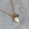OVAL OPAL & SAPPHIRE / NECKLACE