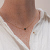 0.75ct Oval Cut Australian Parti Sapphire Necklace on neck