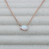 Petite freeform east west opal necklace