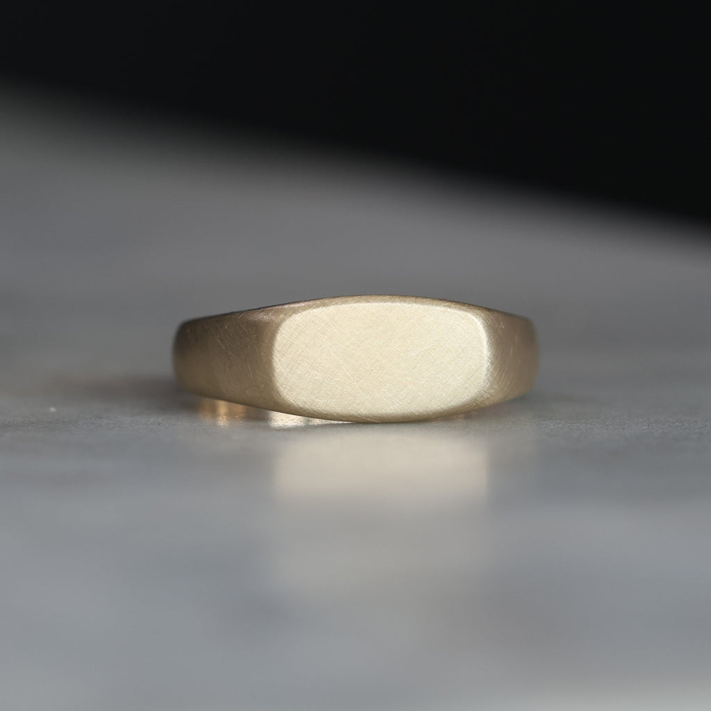 Rectangle Cushion Signet Ring.