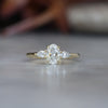 0.80ct OVAL CUT LAB DIAMOND / TRILOGY RING