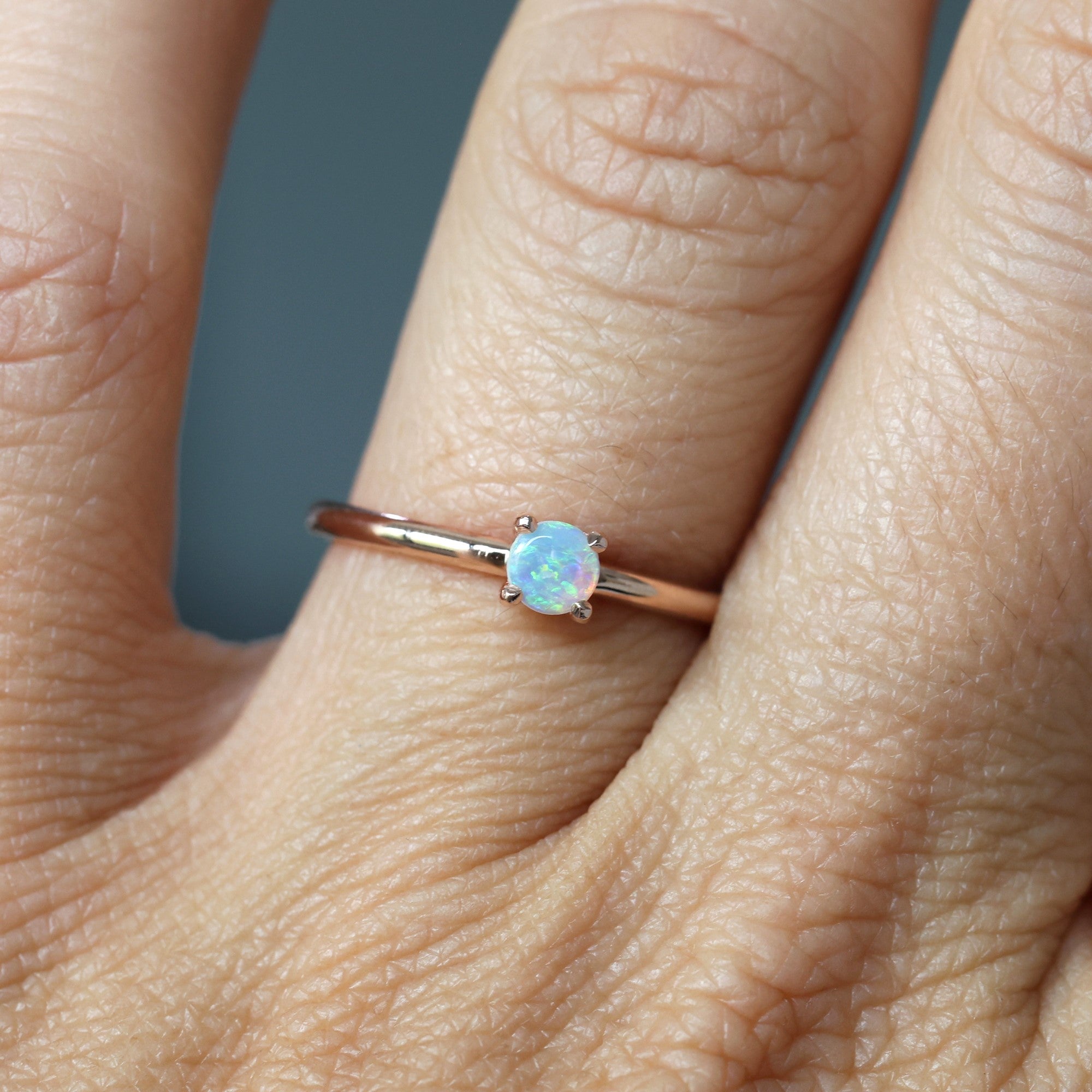 Rose gold opal discount wedding ring