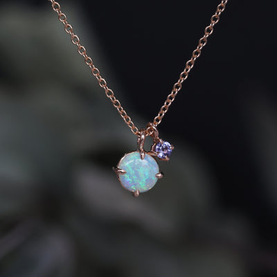 ROUND OPAL & LAVENDER SAPPHIRE / NECKLACE