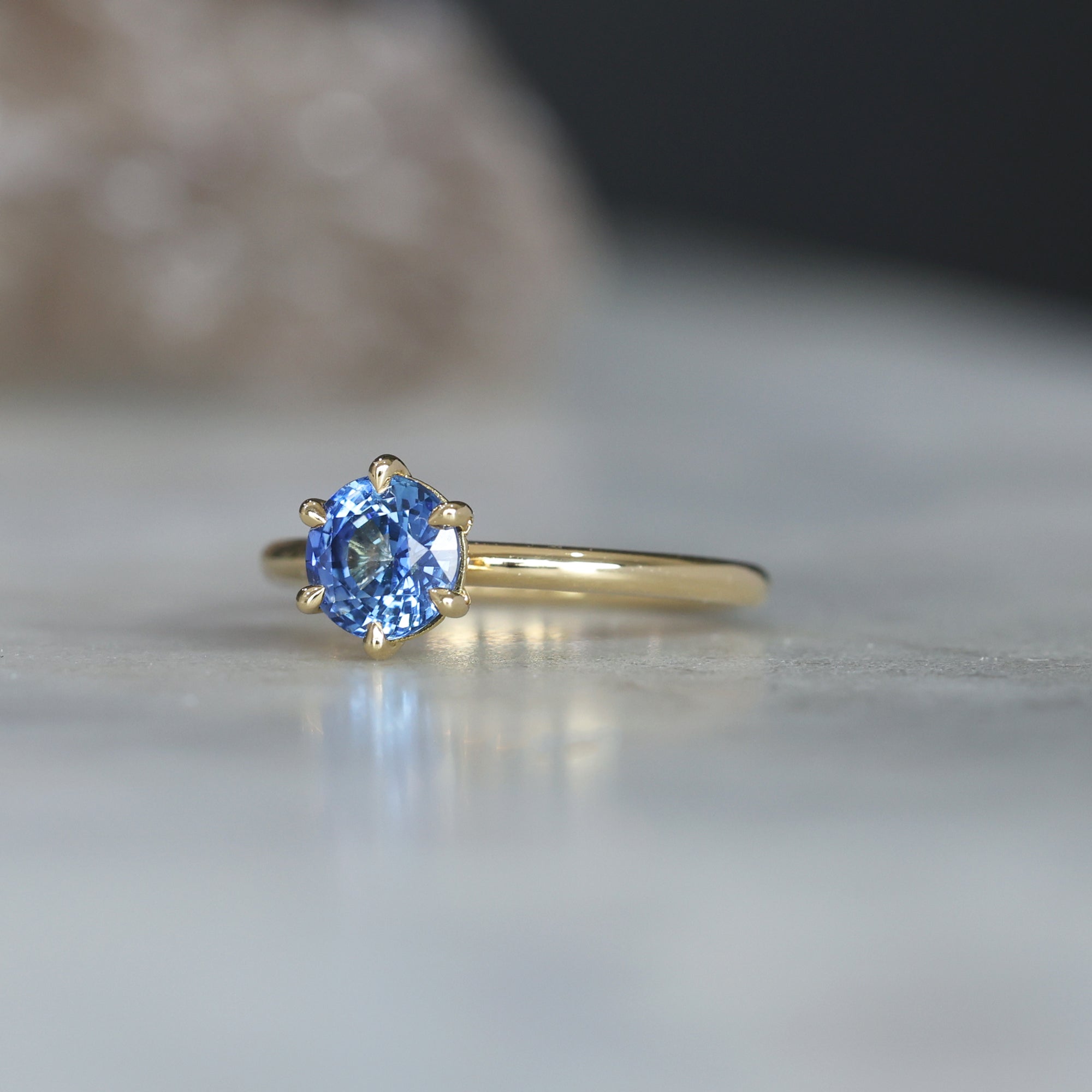 BLUE CEYLON SAPPHIRE SOLITAIRE RING Meg Maskell Fine Jewellery