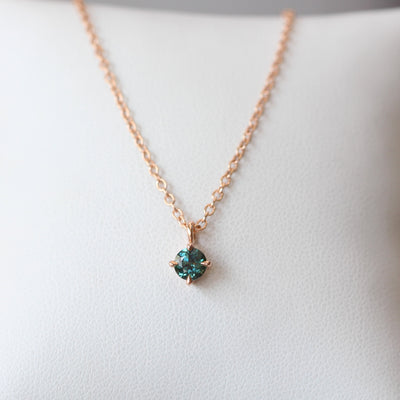 ROUND TEAL PARTI / SAPPHIRE NECKLACE II