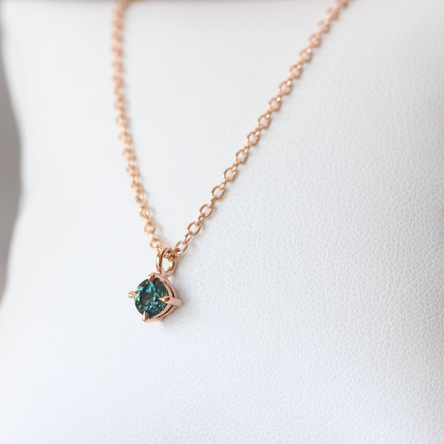 ROUND TEAL PARTI / SAPPHIRE NECKLACE II