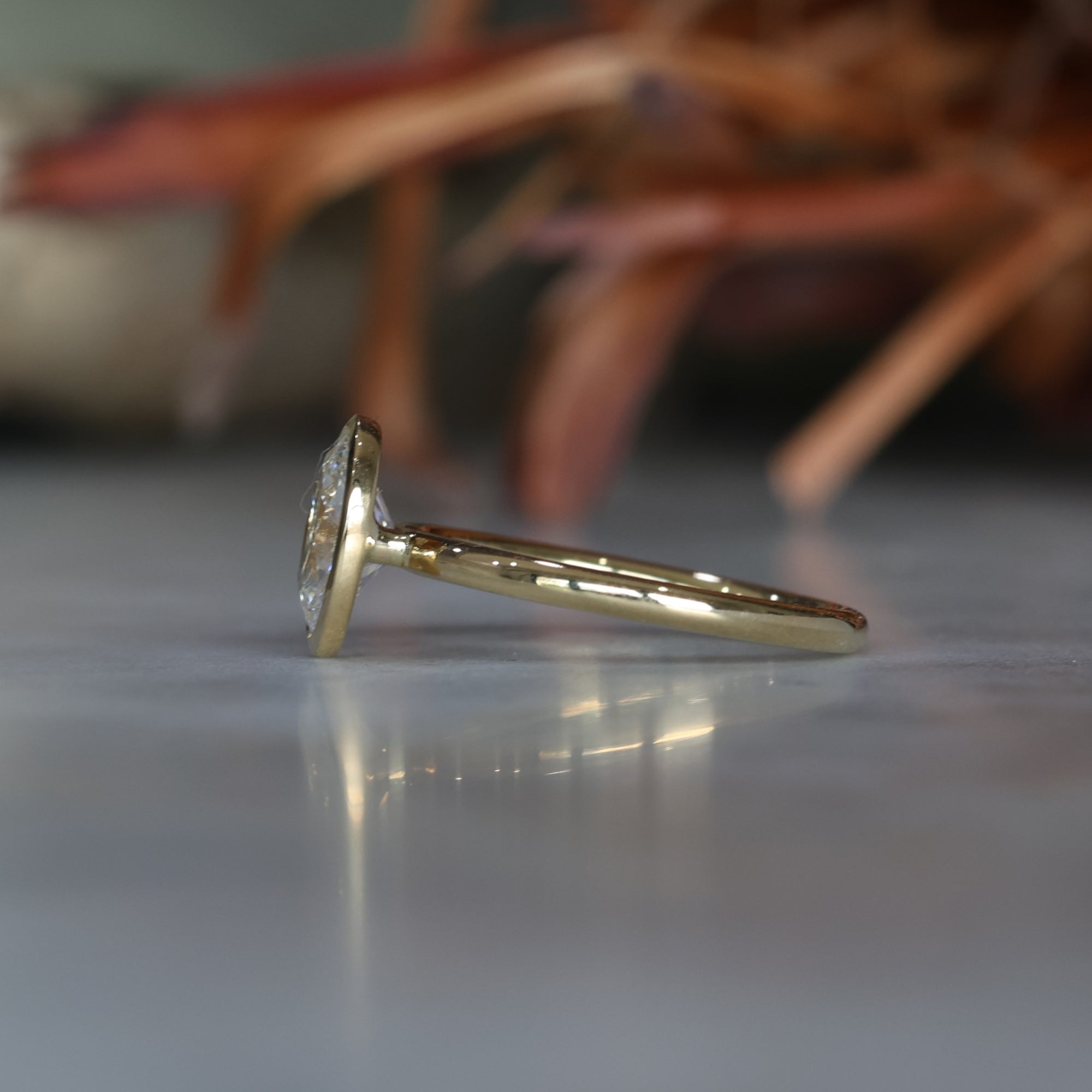 BRIDIE / 1.22ct OVAL DIAMOND BEZEL SOLITAIRE