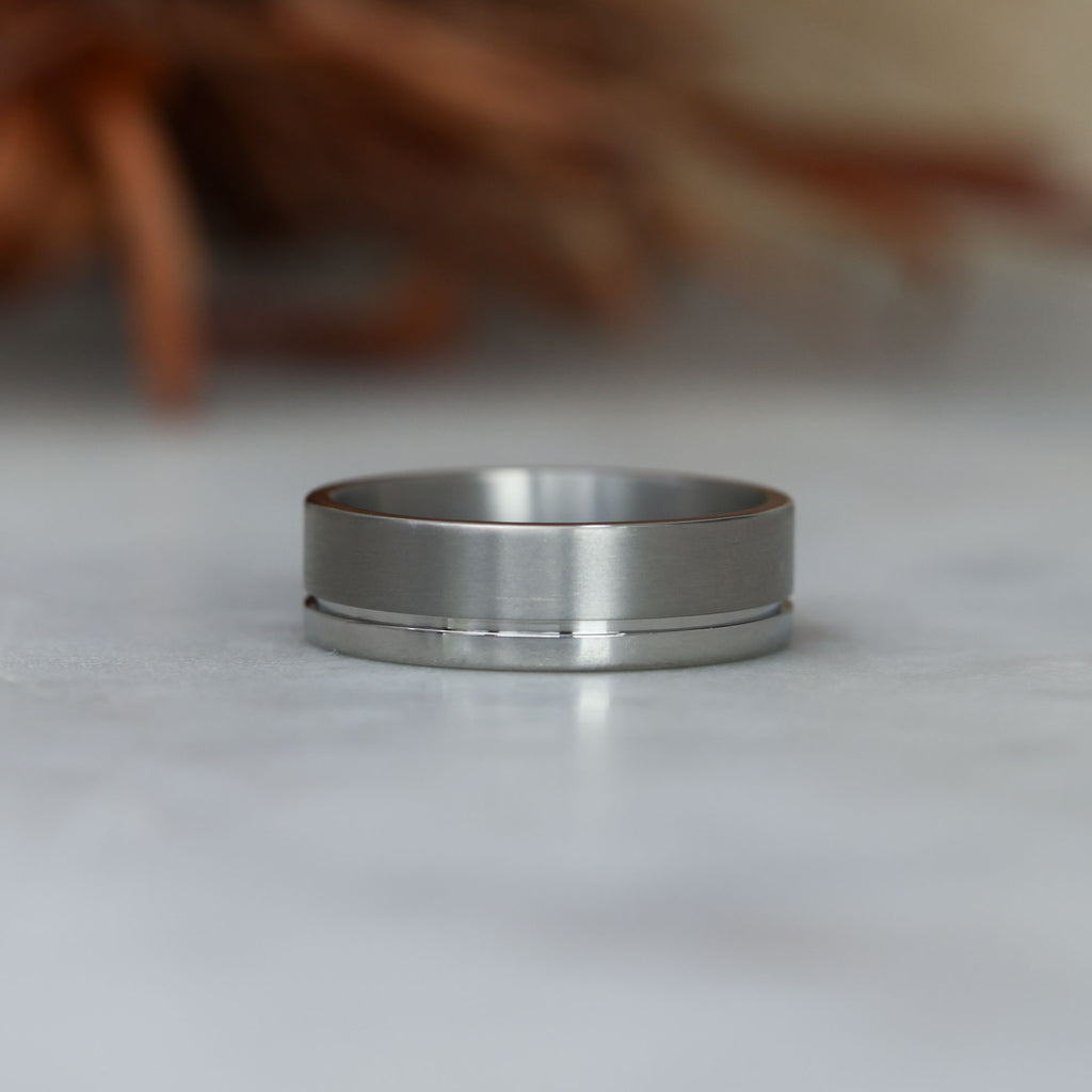 Titanium Offset Wedding Band