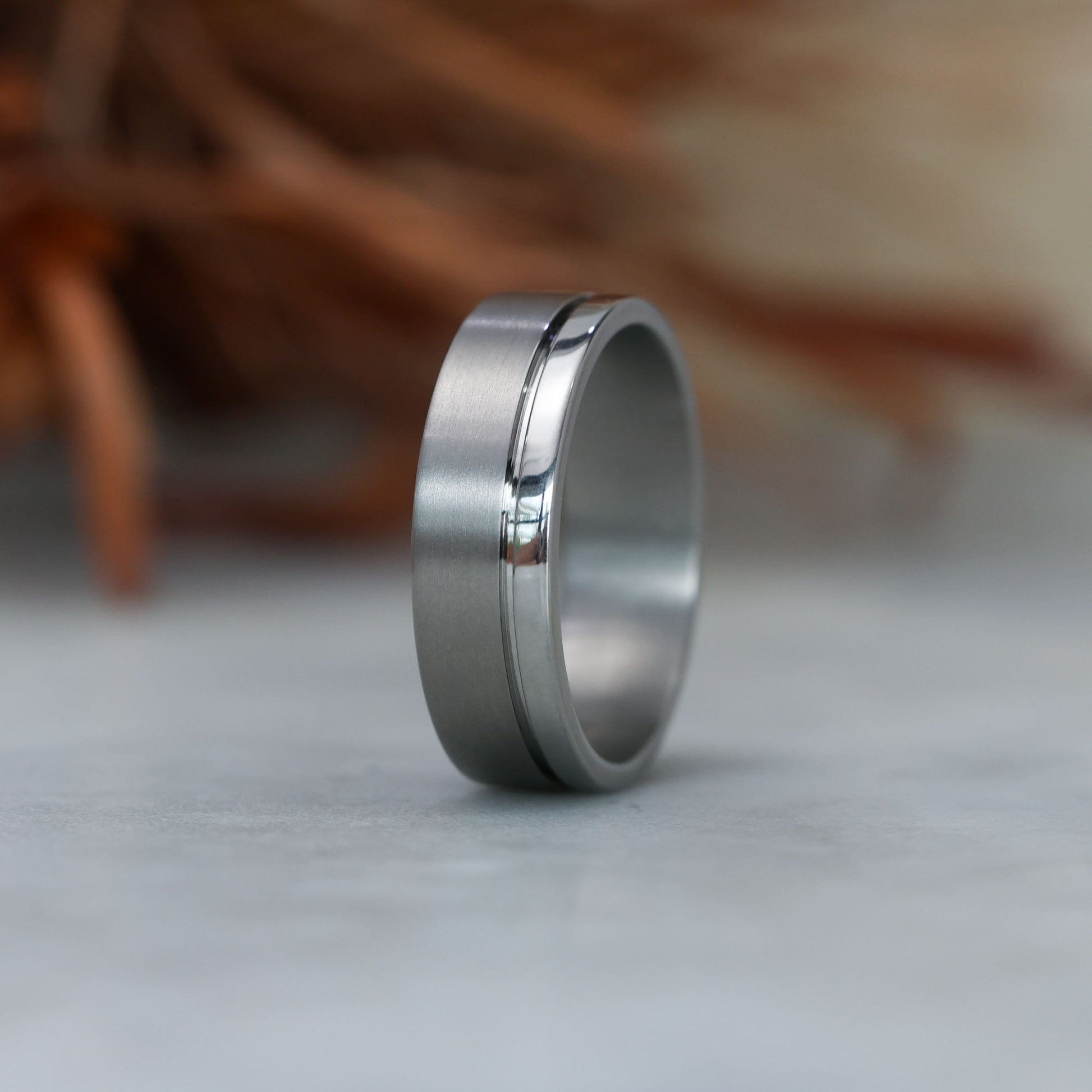 Titanium Offset Wedding Band