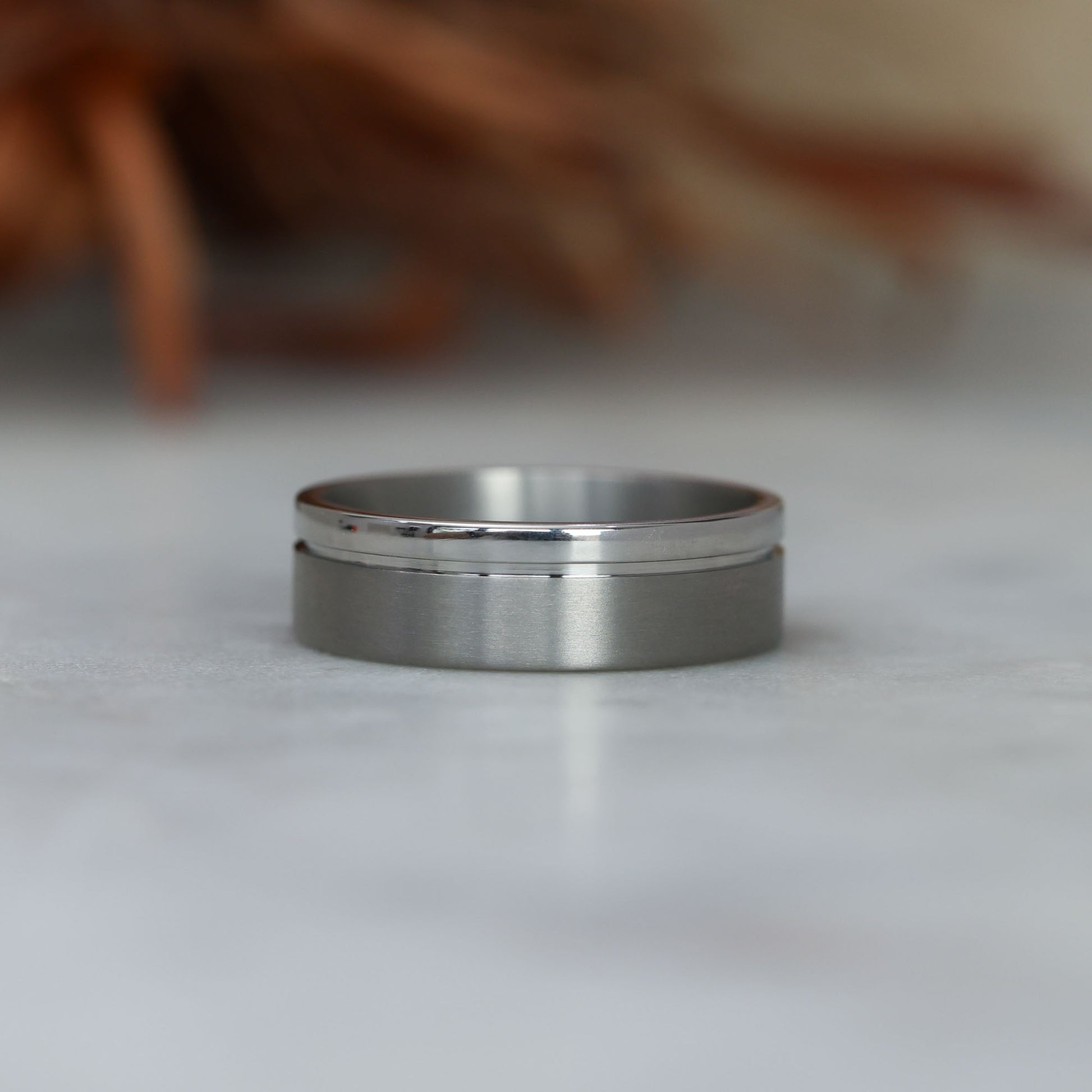 Titanium Signature Offset Wedding Band 