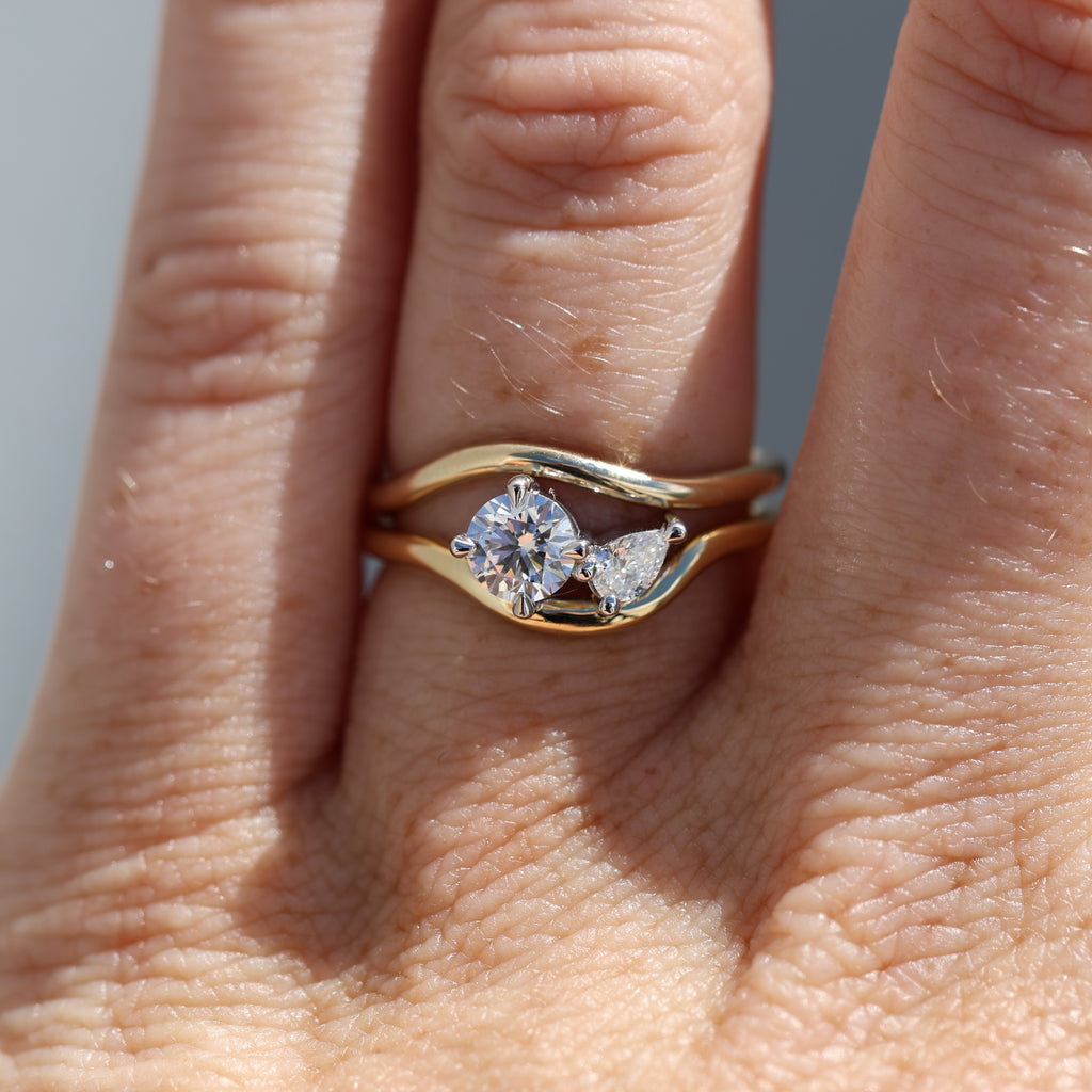 TOI ET MOI | 0.50CT ROUND & PEAR CUT DIAMOND ENGAGEMENT RING