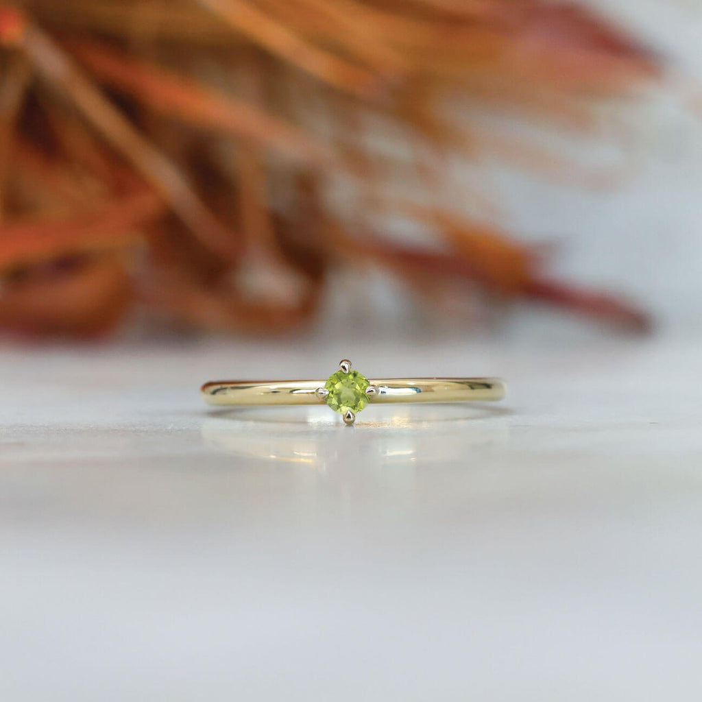august birthstone stack ring