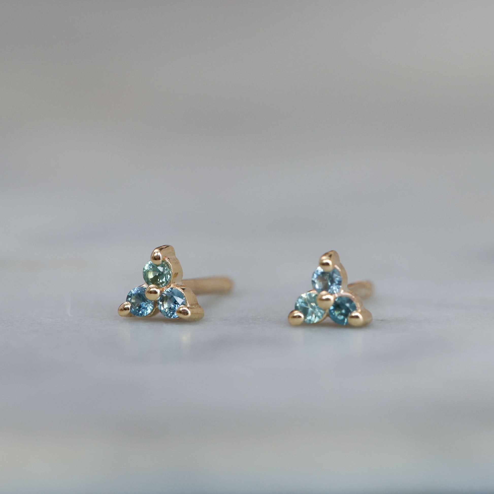 australian sapphire trio stud earrings