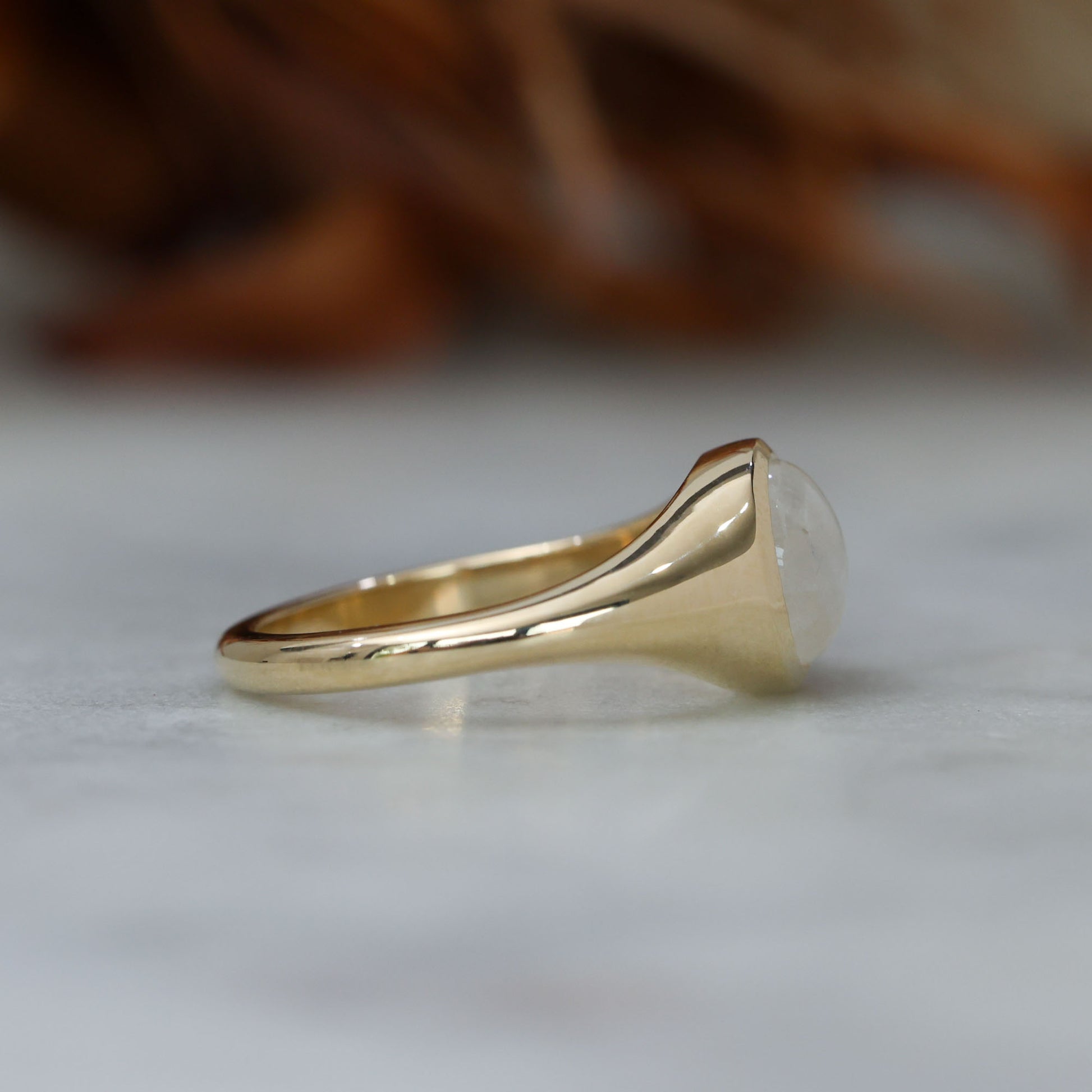 bezel cabochon ring side profile 