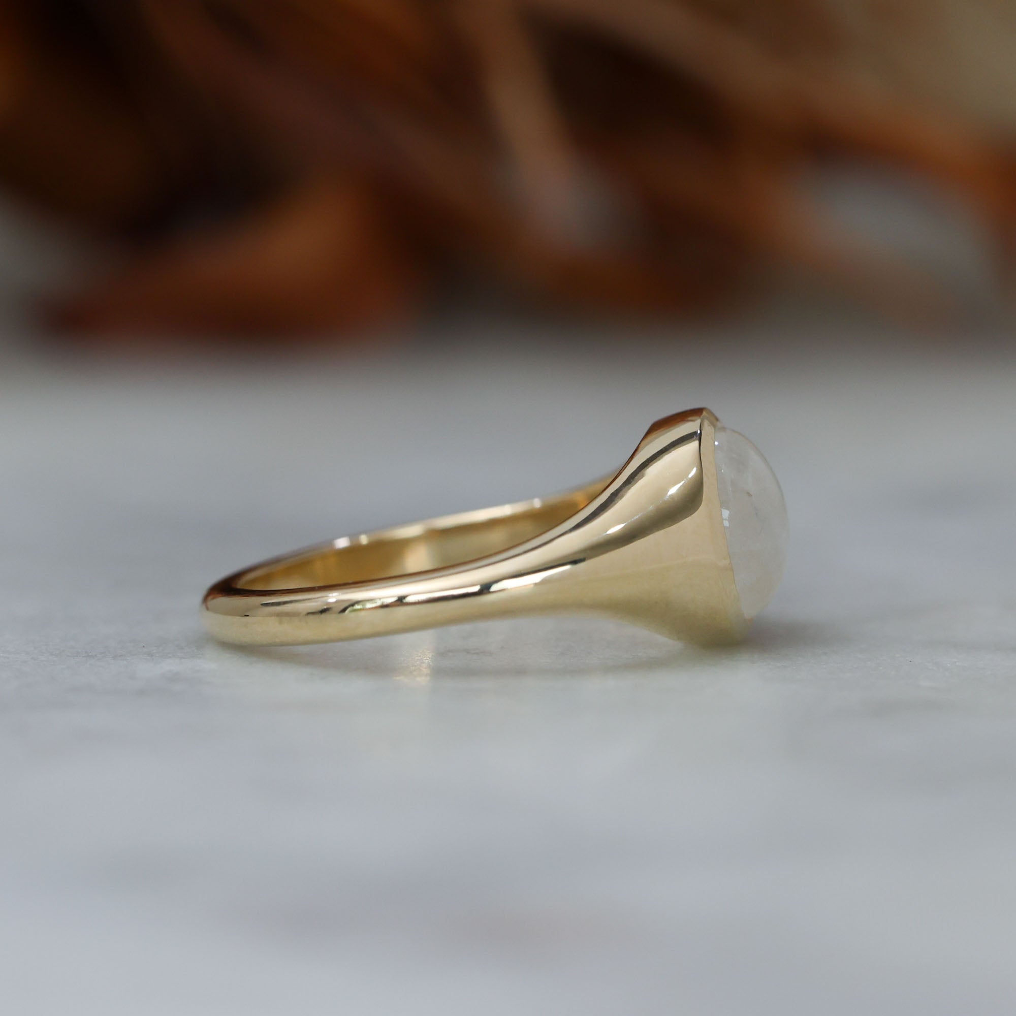 bezel cabochon ring side profile