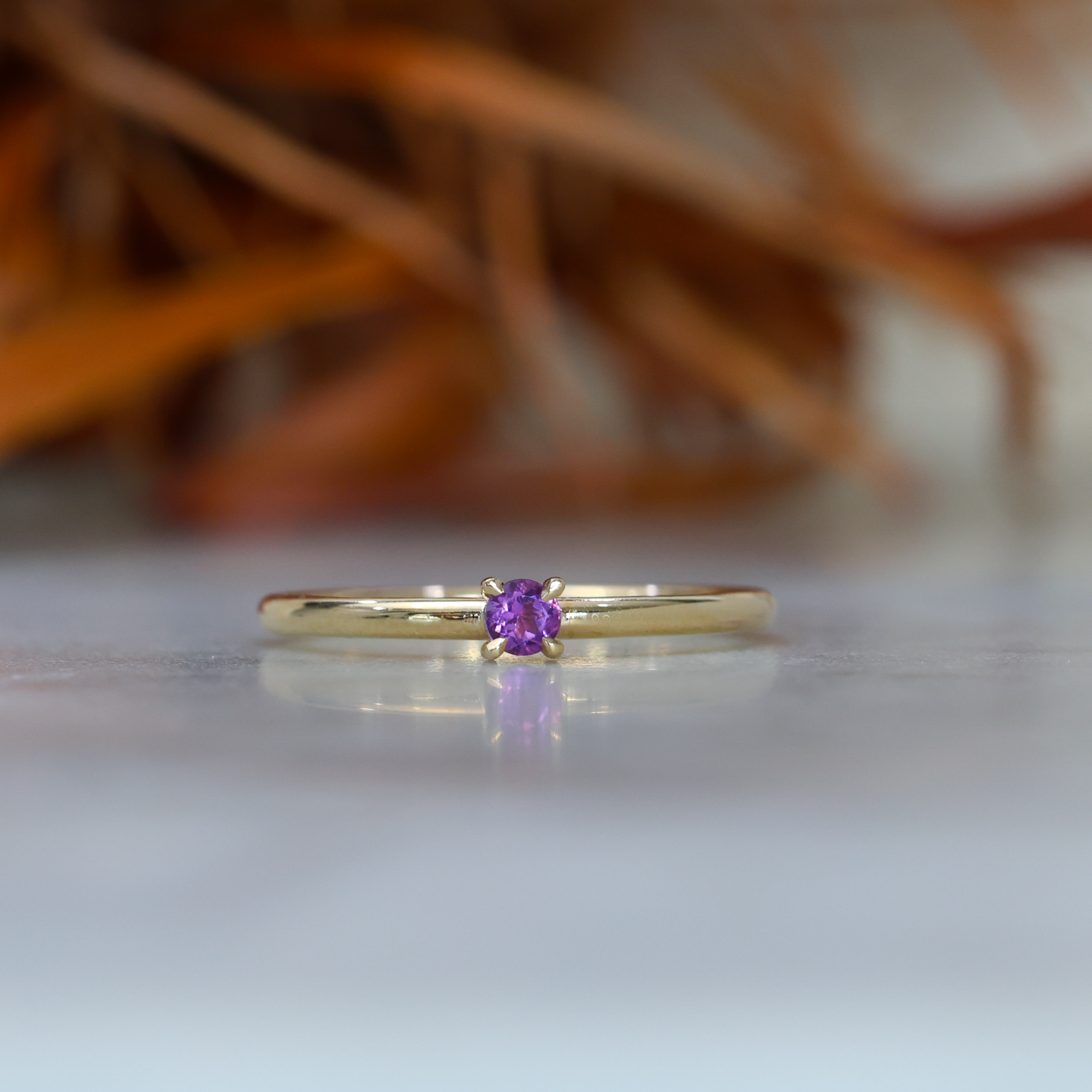 FEBRUARY AMETHYST BIRTHSTONE STACK RING