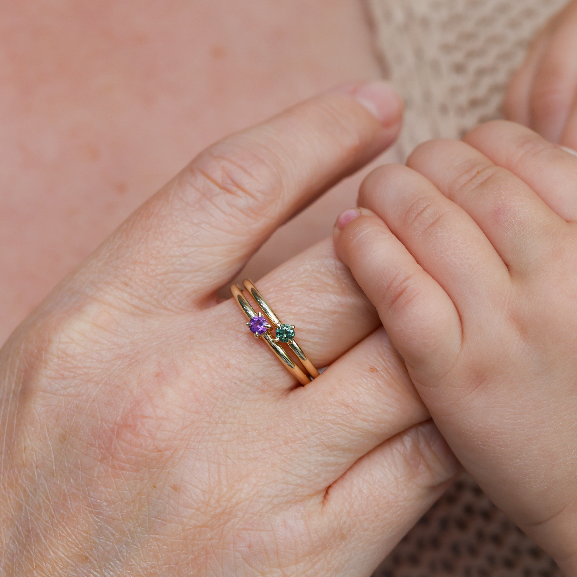 MARCH AQUAMARINE / BIRTHSTONE STACK RING