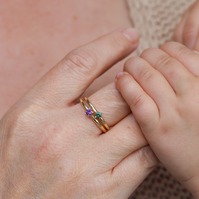 FEBRUARY AMETHYST / BIRTHSTONE STACK RING