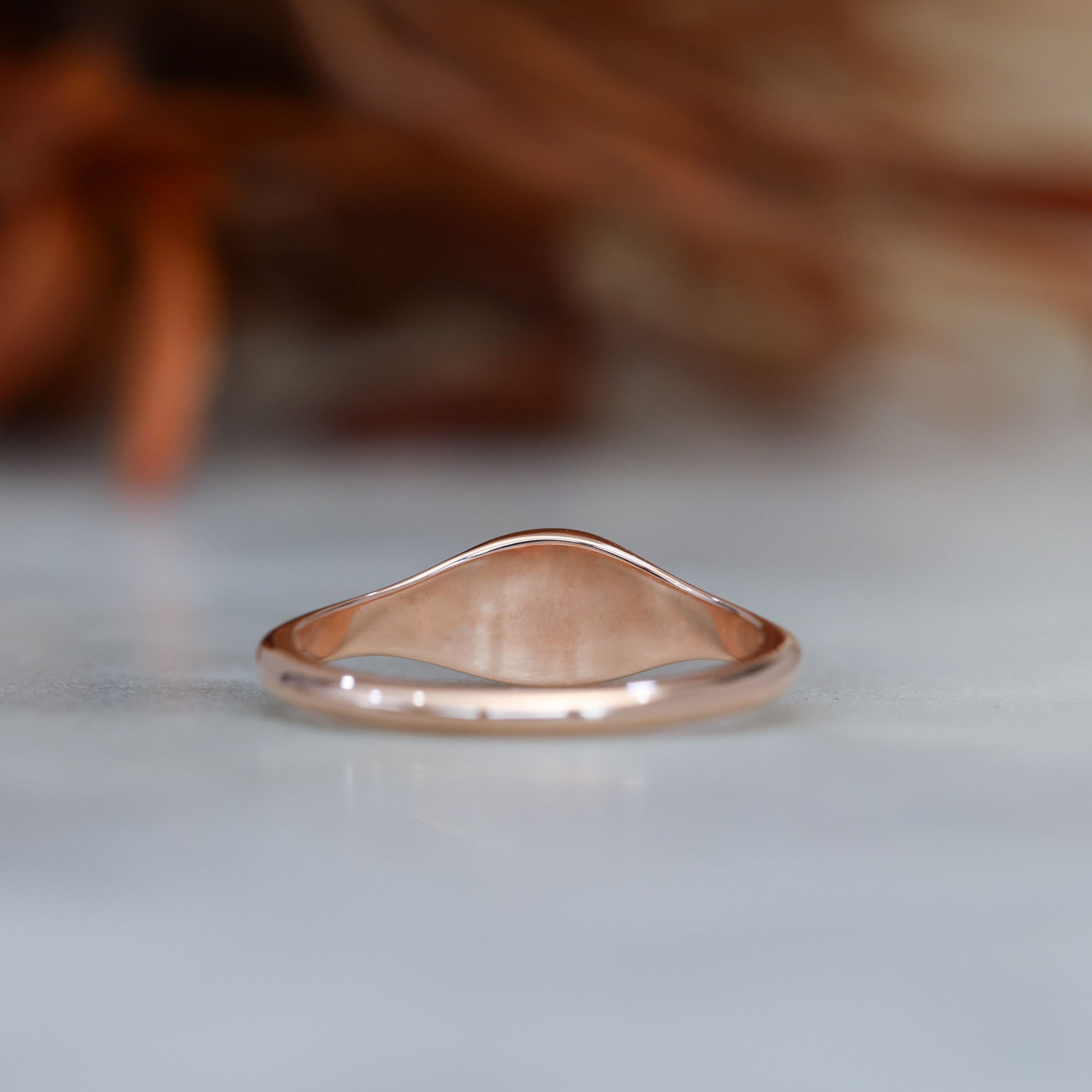 champagne diamond signet ring