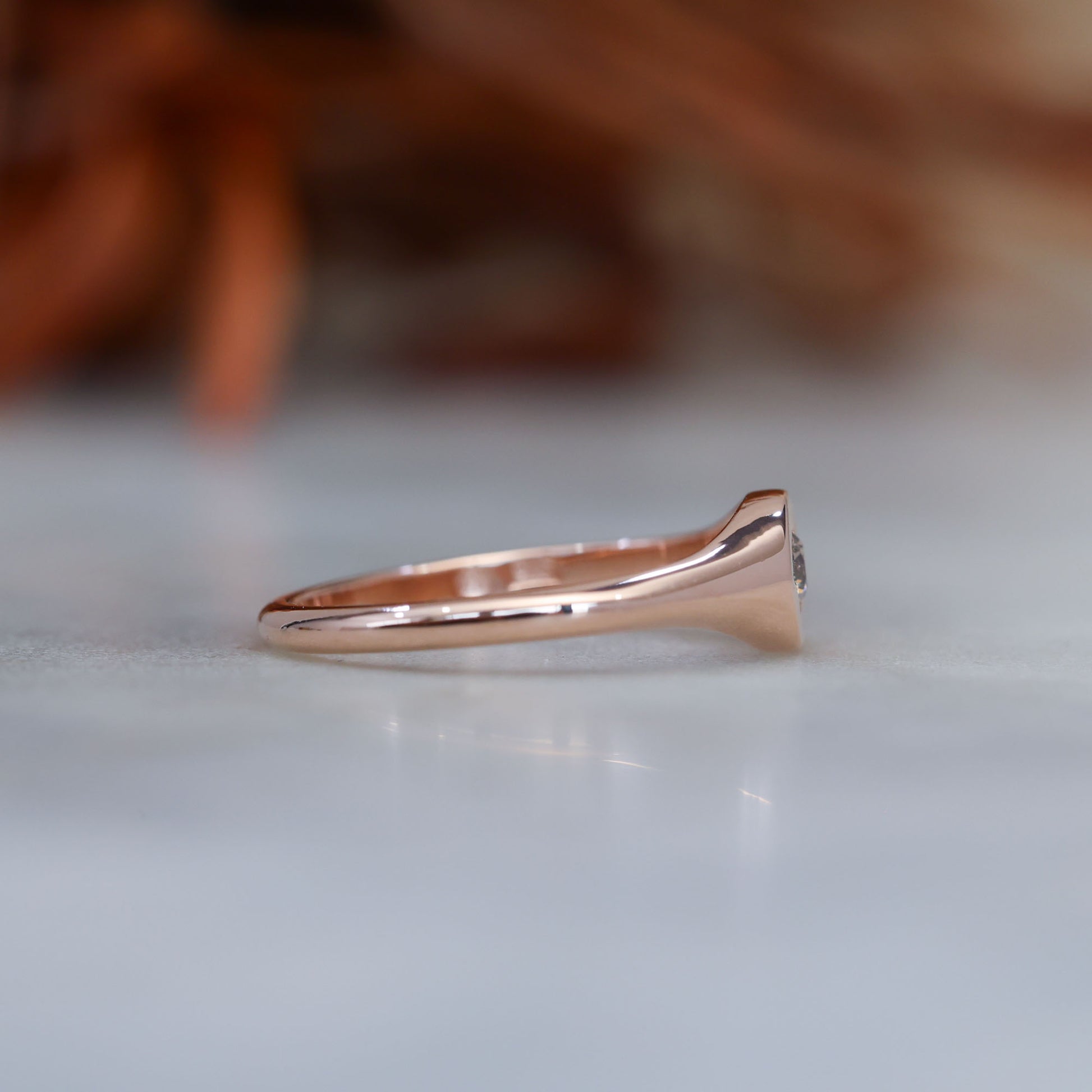 champagne diamond signet ring