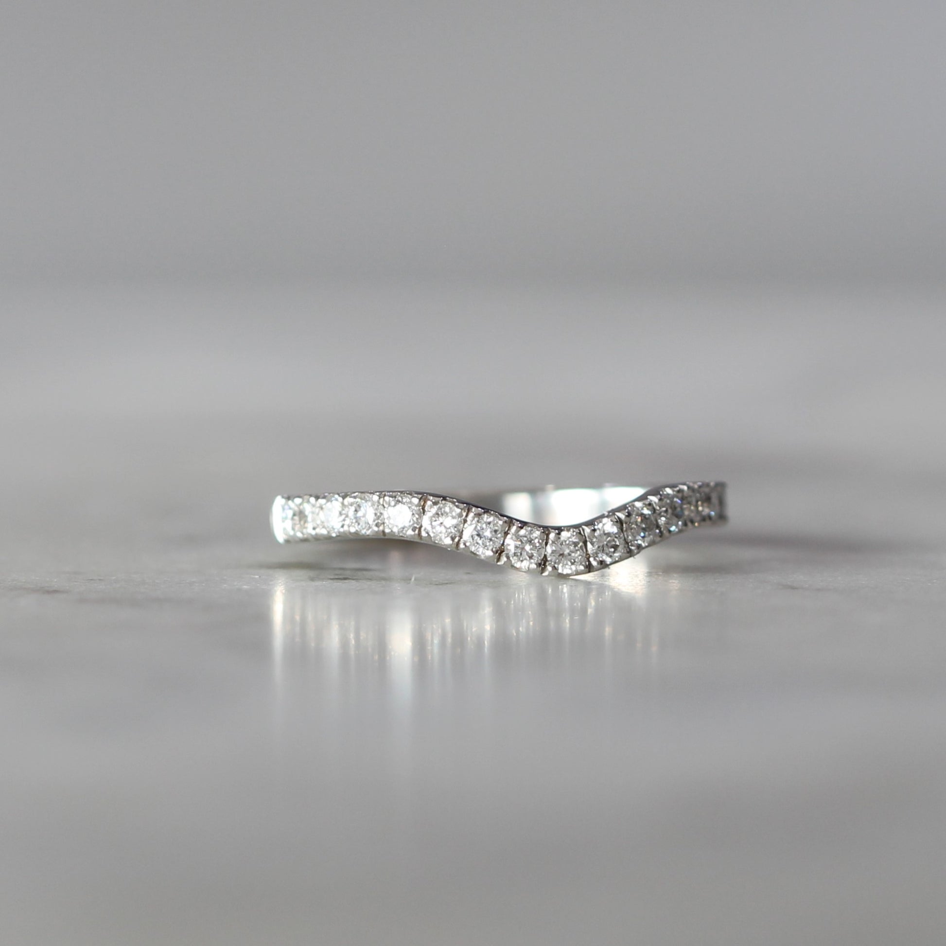 curved diamond eternity wedding band