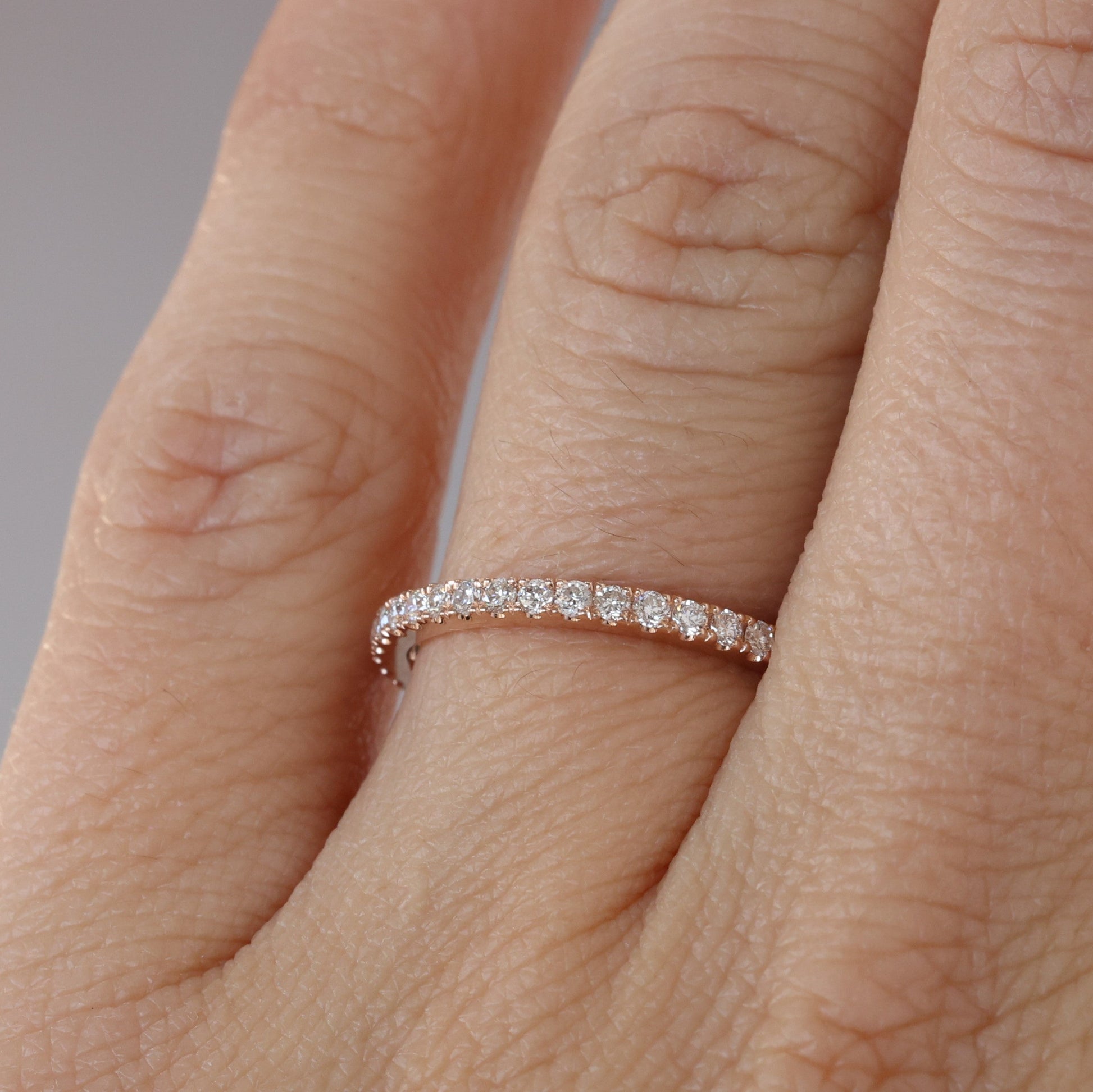 diamond lily wedding band on hand