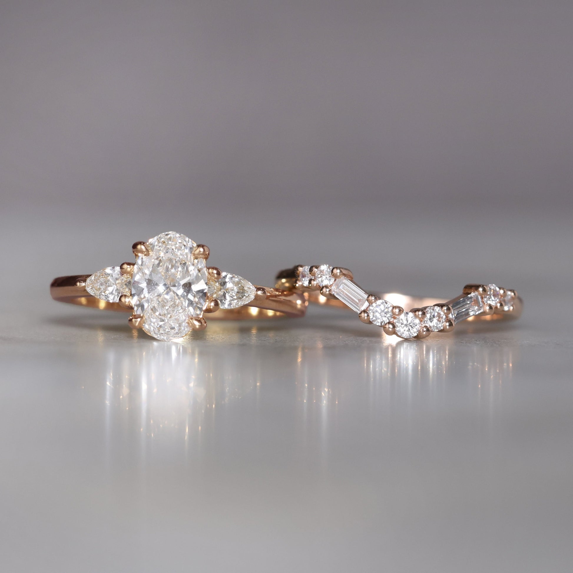 diamond trilogy art deco wedding band