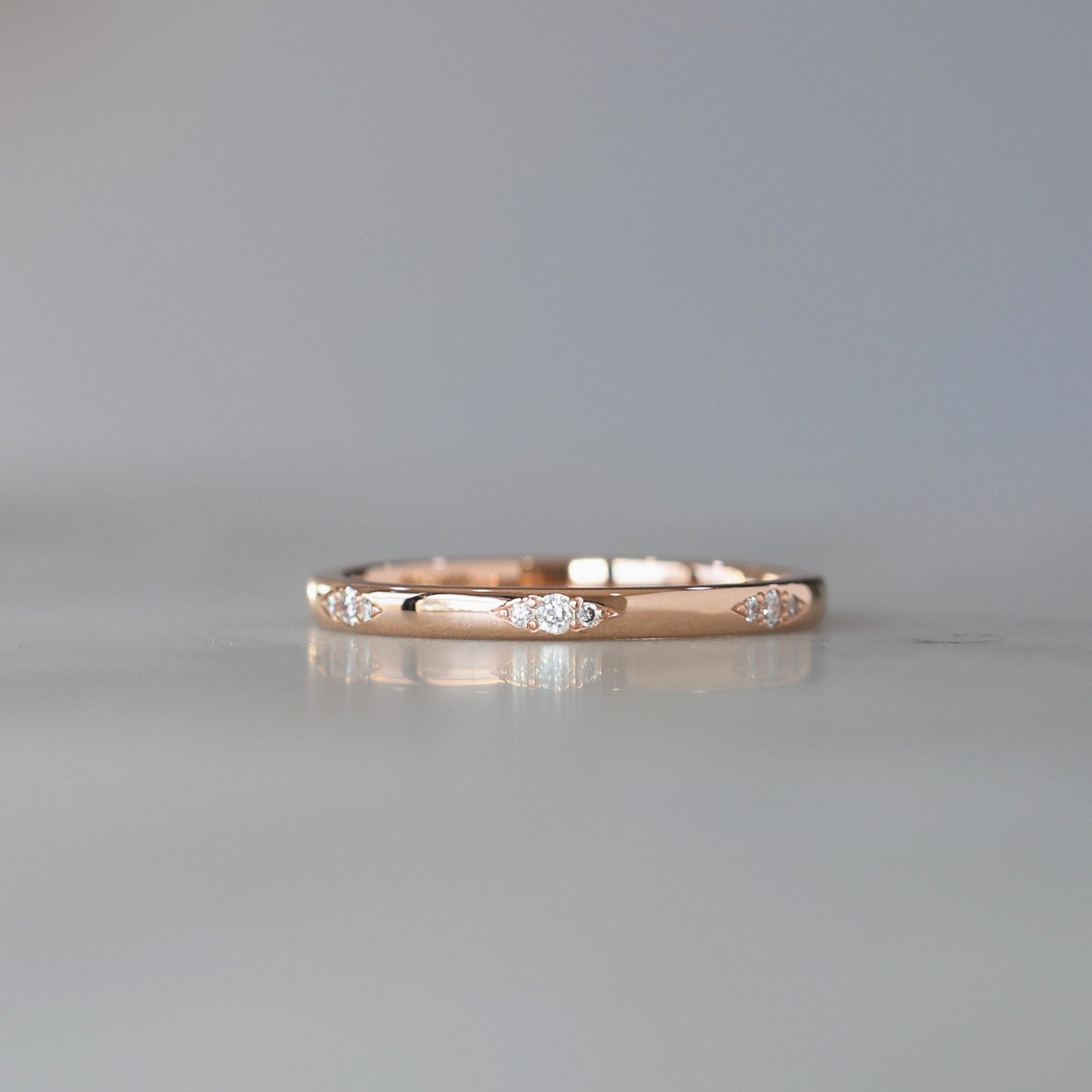 diamond trio wedding band