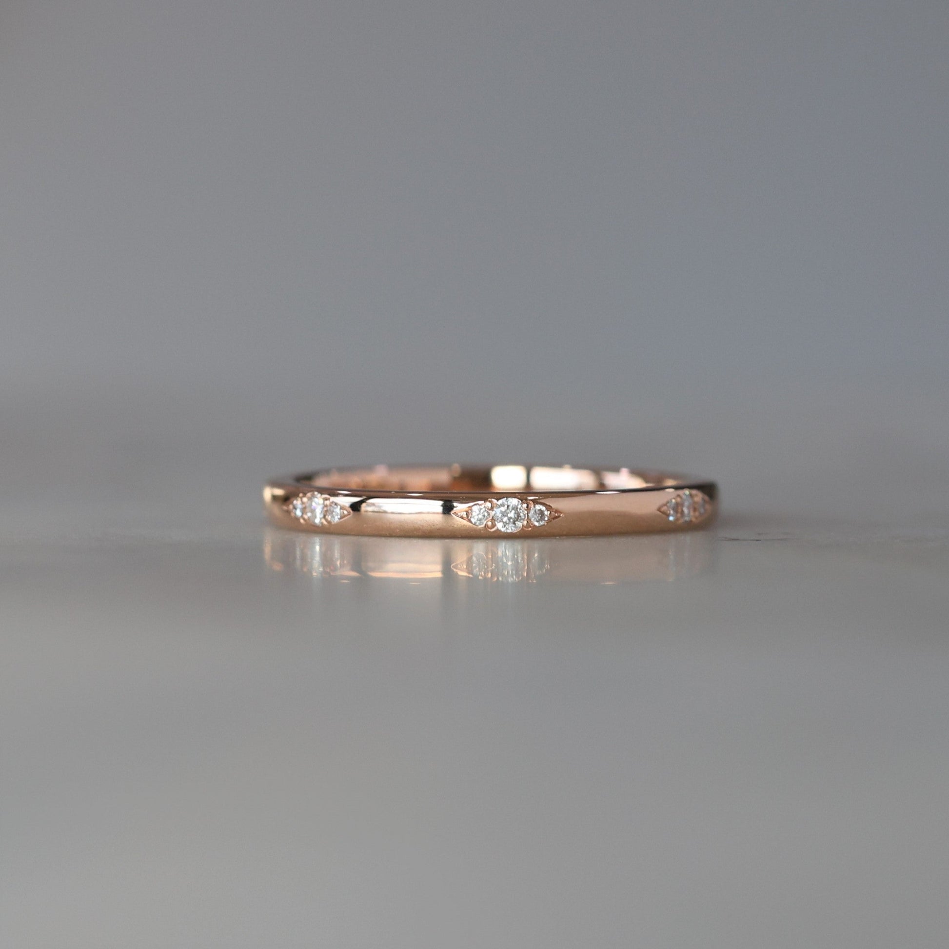 diamond trio wedding band
