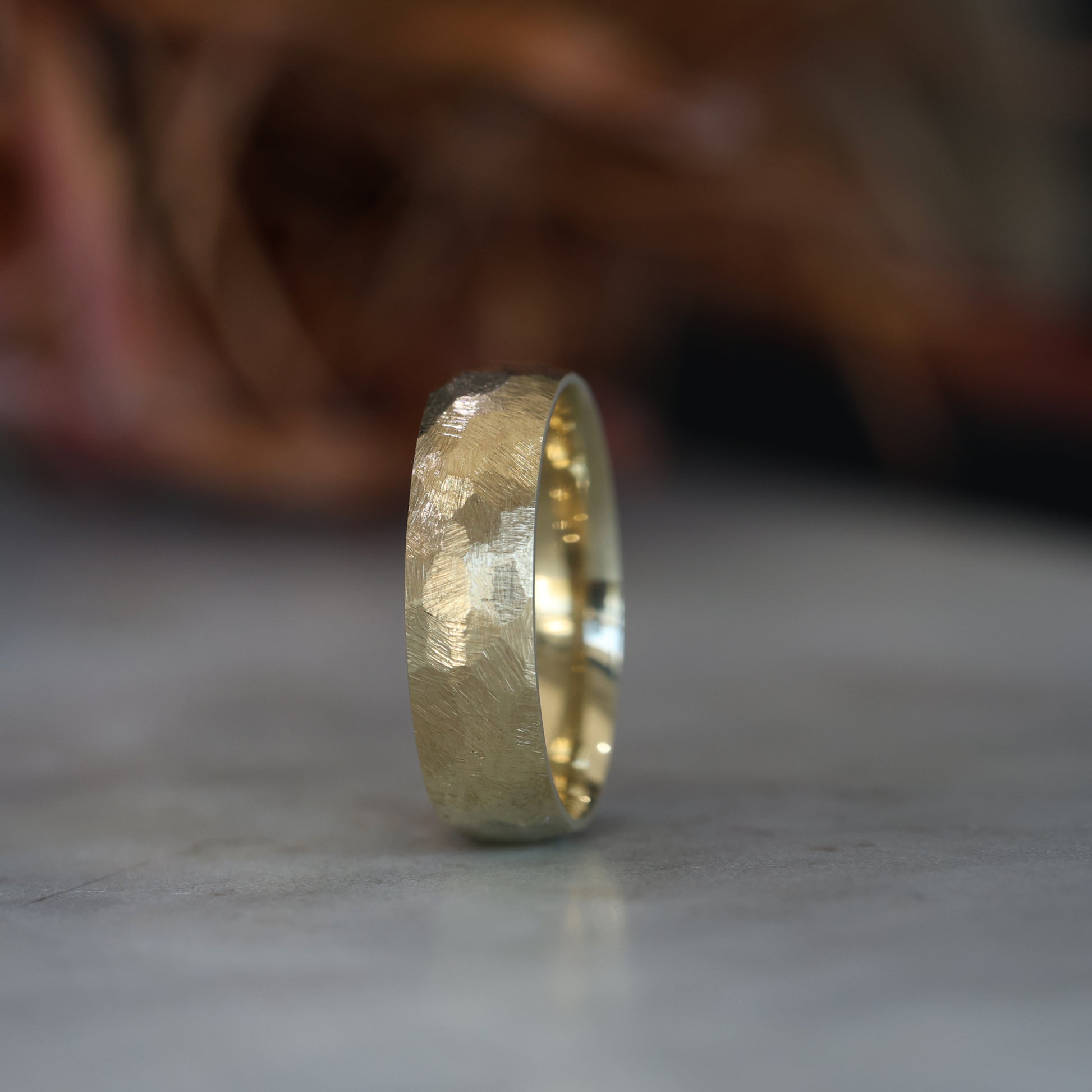 Textured Wedding Band Half Round