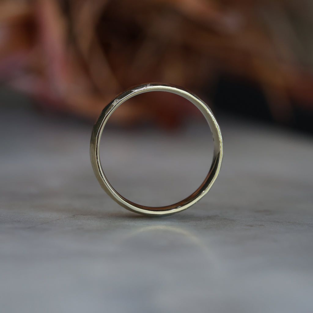 Textured Wedding Band Half Round