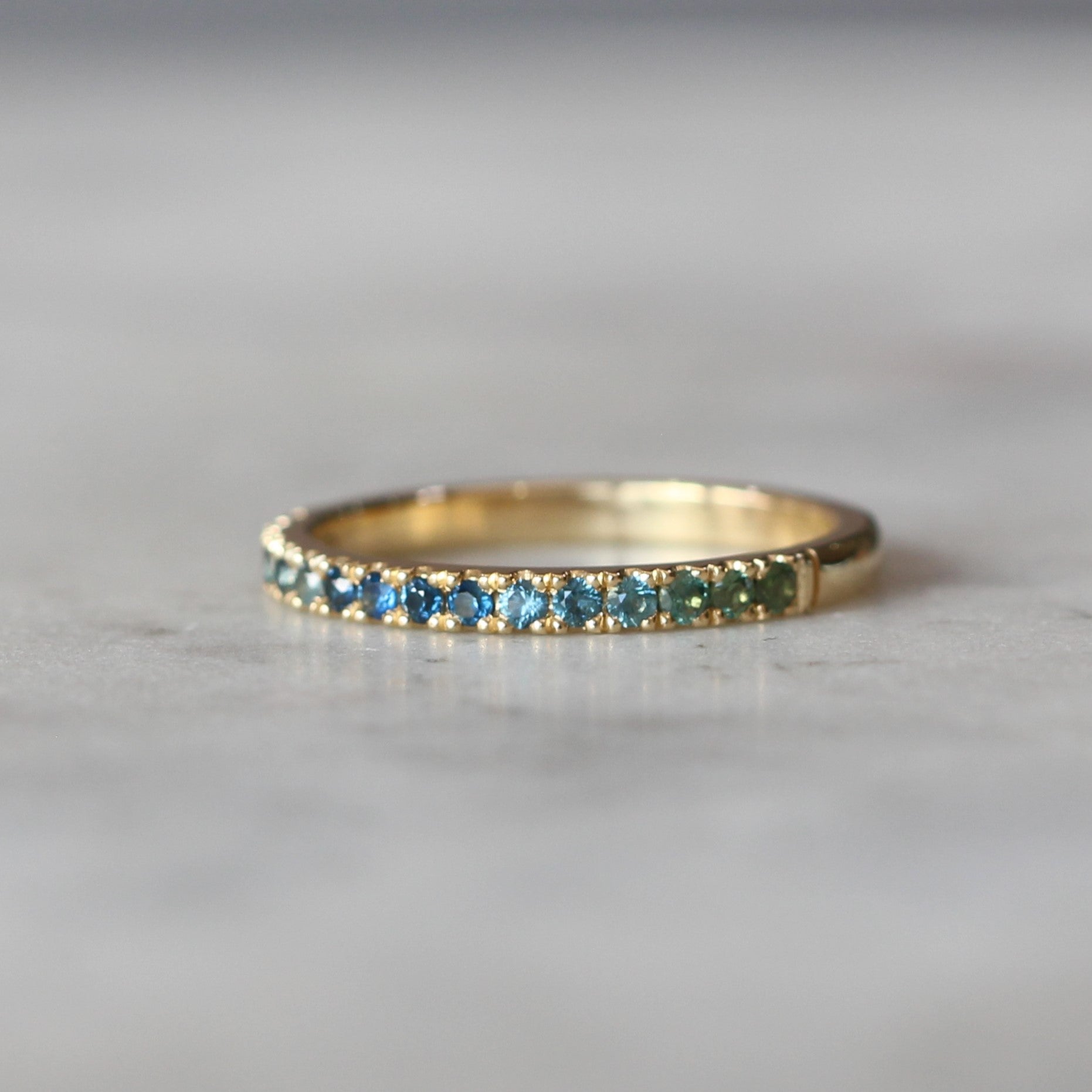 gradient australian sapphire ring