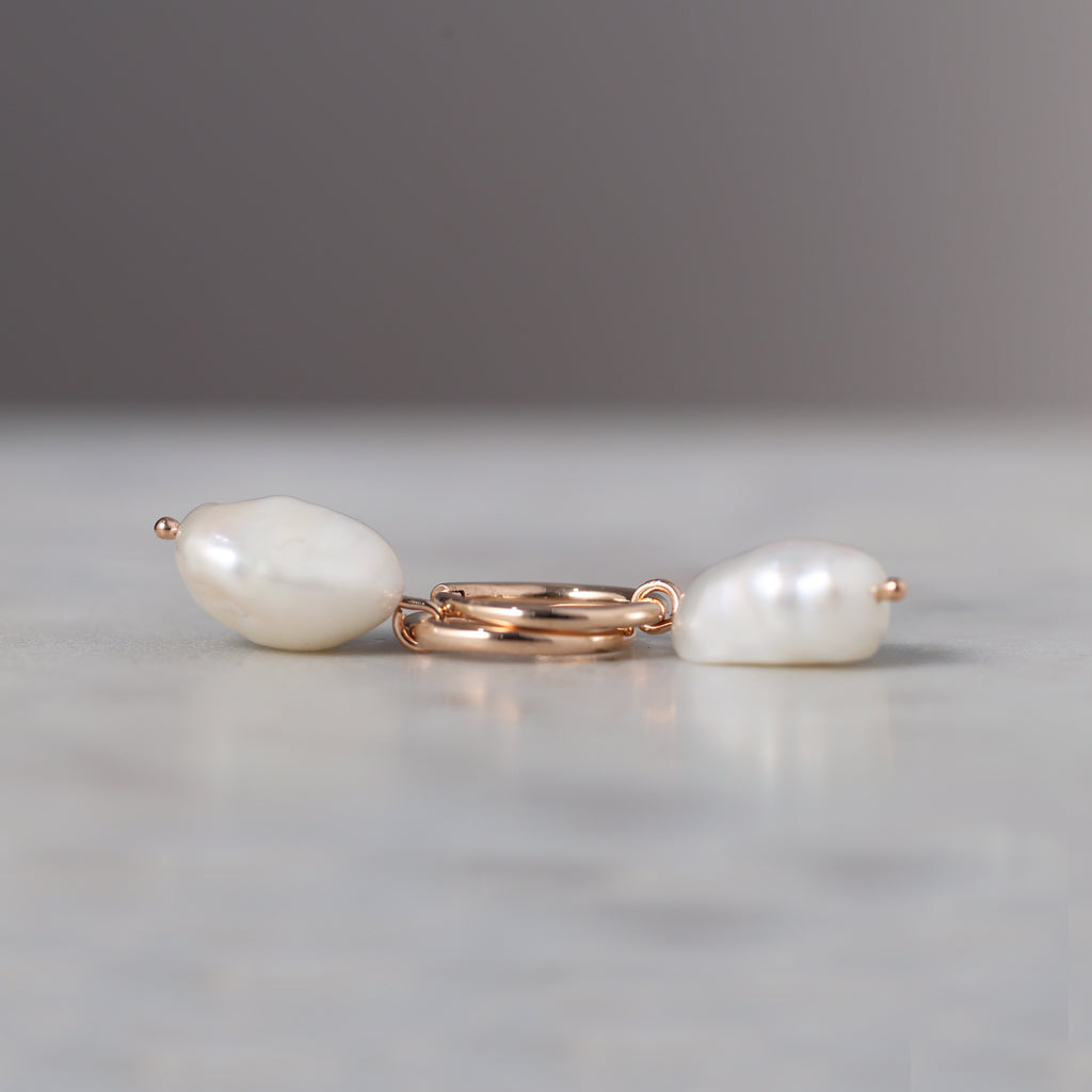 large pearl hoop earrings