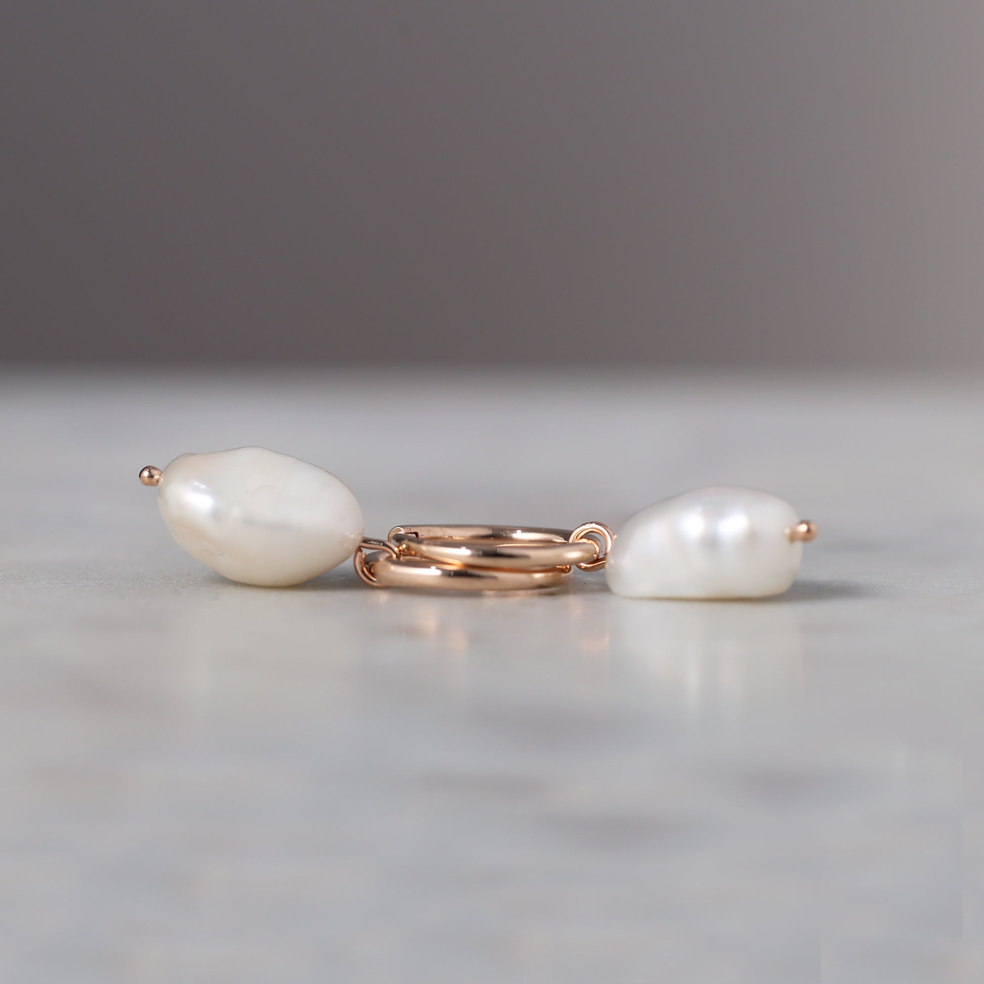 large pearl hoop earrings