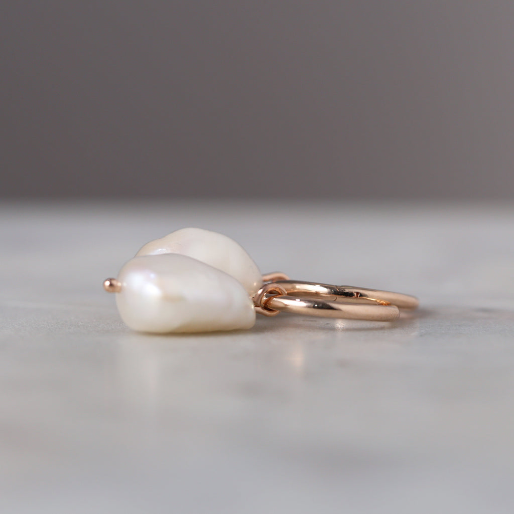 large pearl hoop earrings