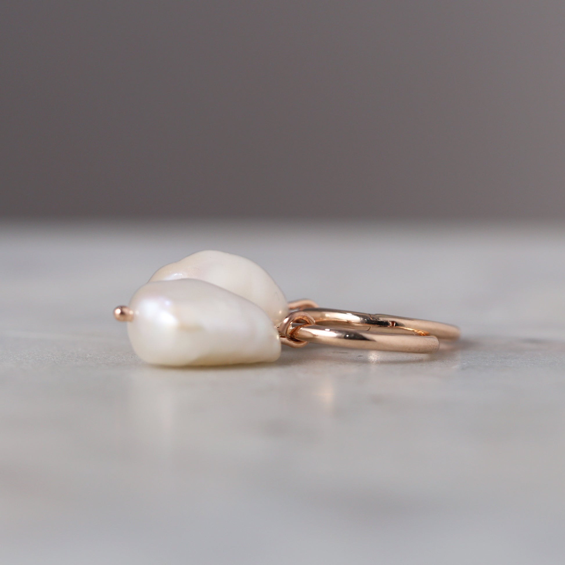 large pearl hoop earrings