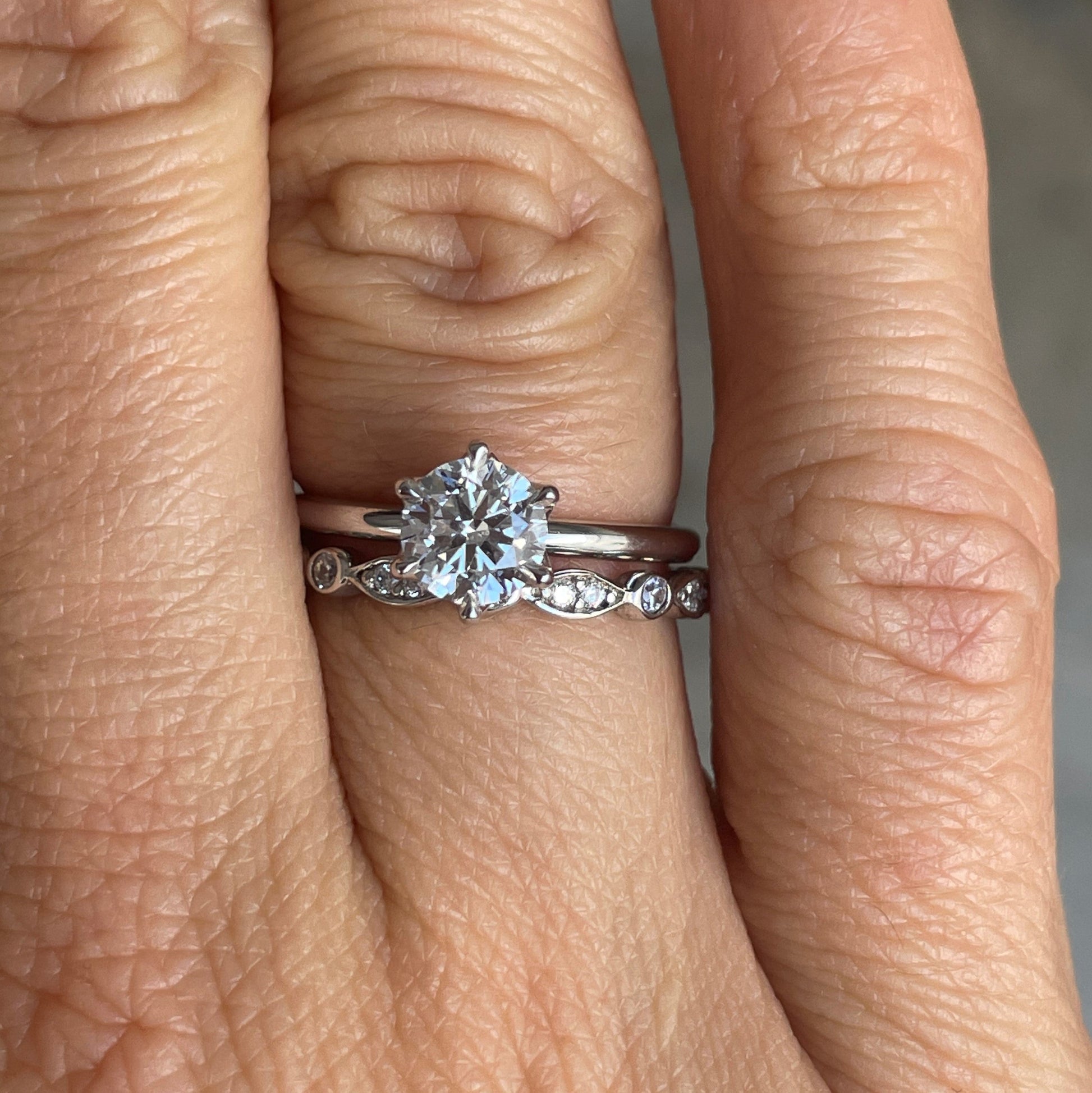 laura diamond wedding band with engagement ring