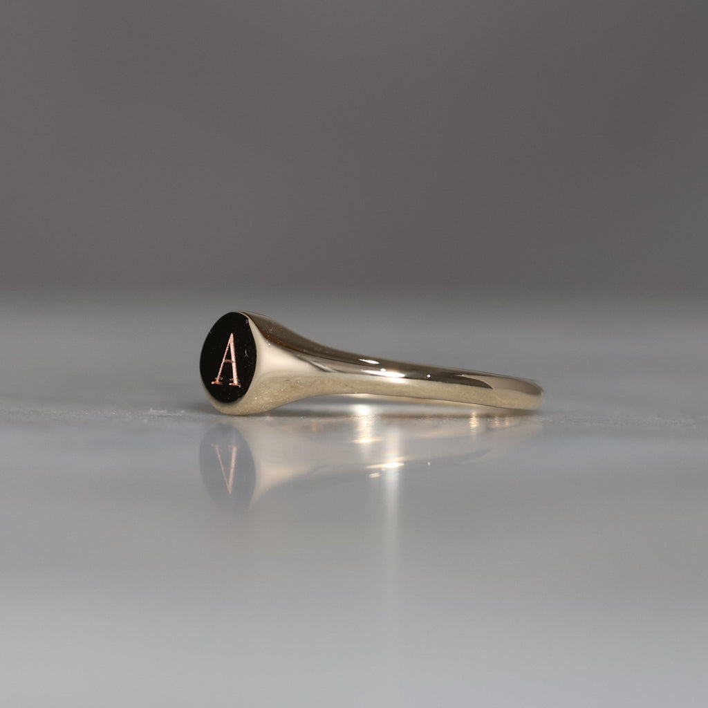 round letter signet ring