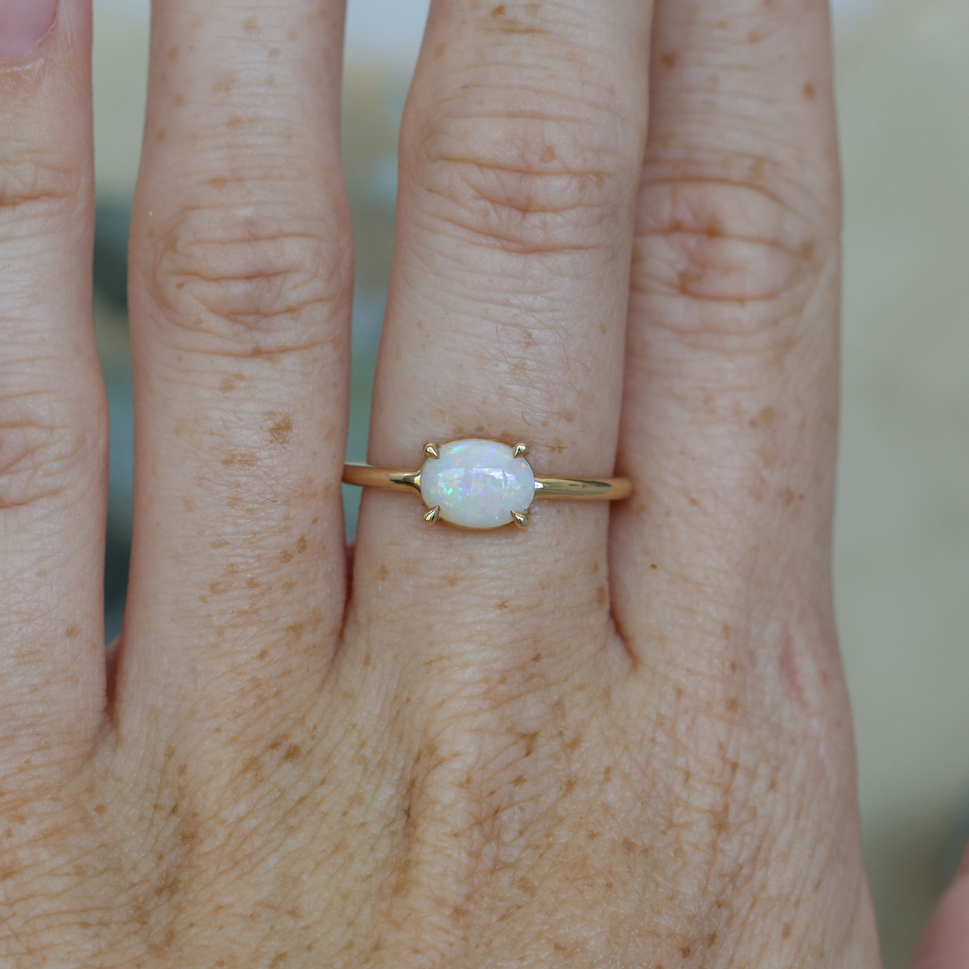 EAST WEST OVAL OPAL RING II