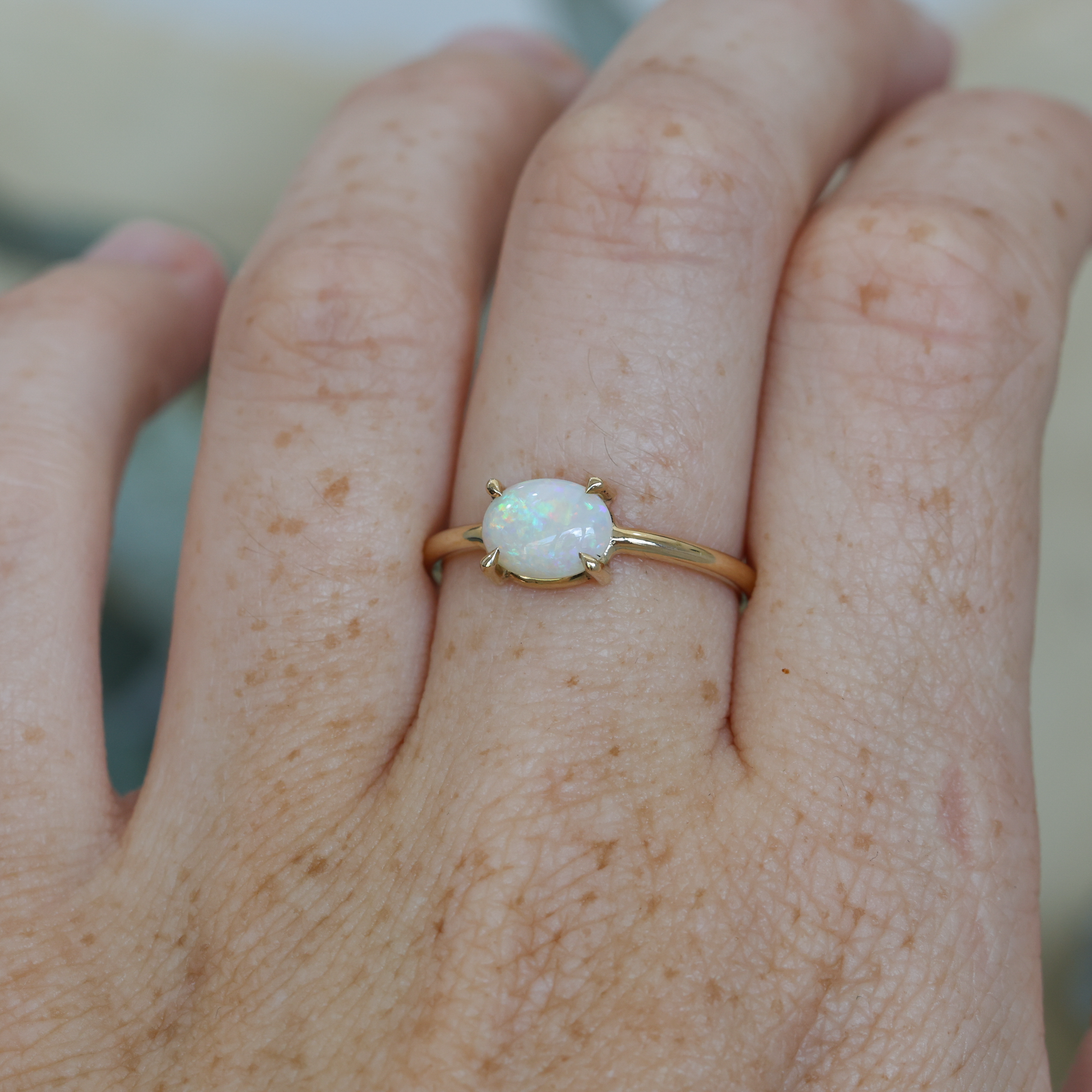 EAST WEST OVAL OPAL RING II