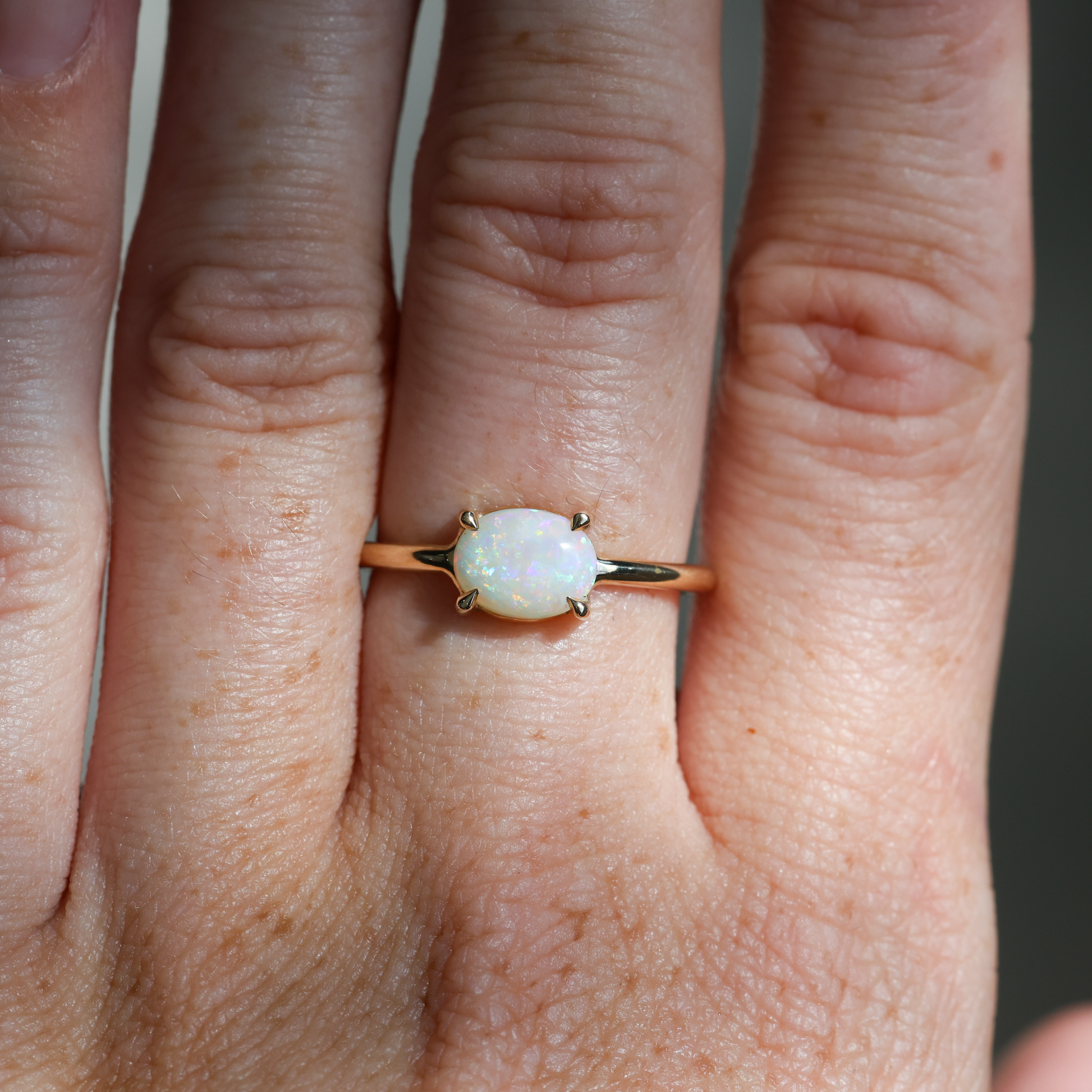 EAST WEST OVAL OPAL RING II