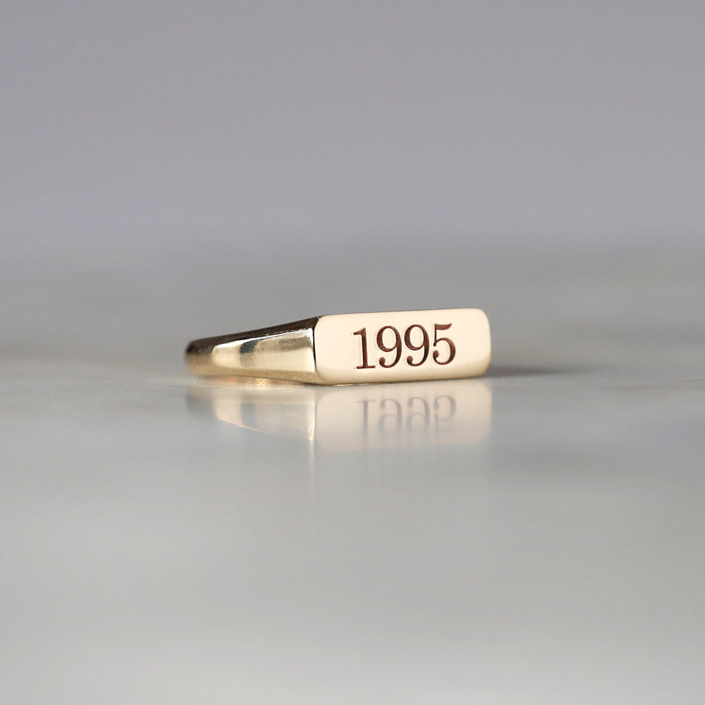 milestone bar signet ring