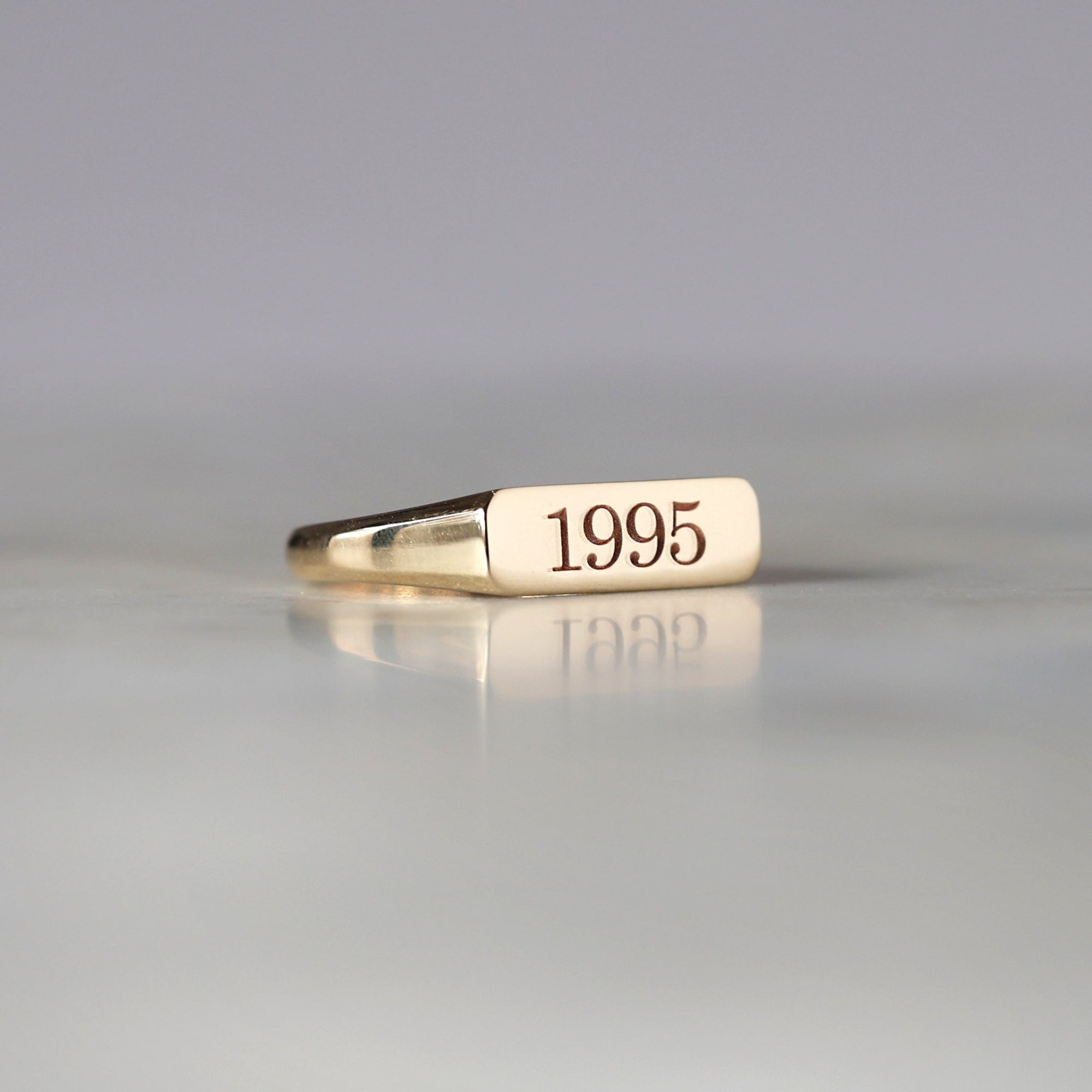 milestone bar signet ring