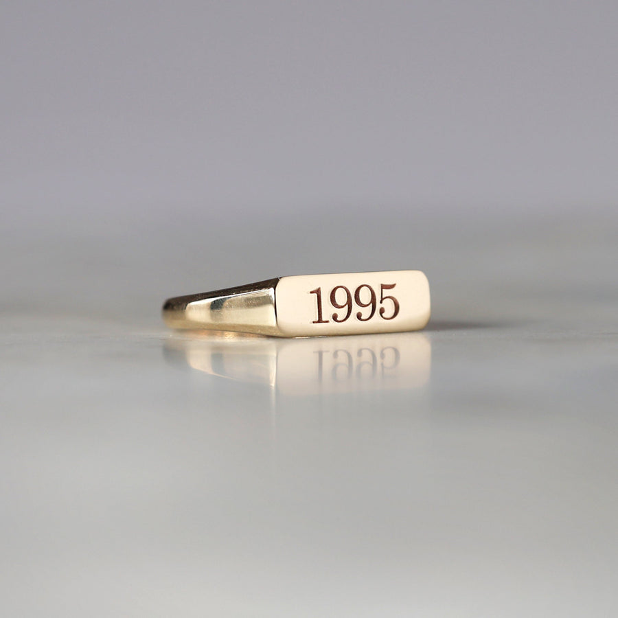 milestone bar signet ring