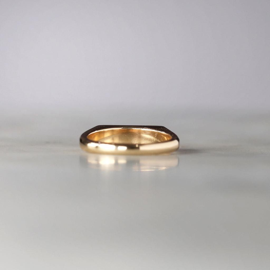 milestone bar signet ring back yellow gold