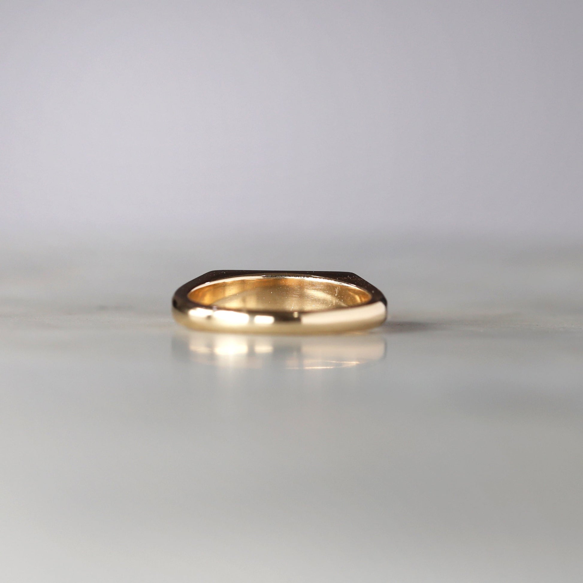 milestone bar signet ring back yellow gold