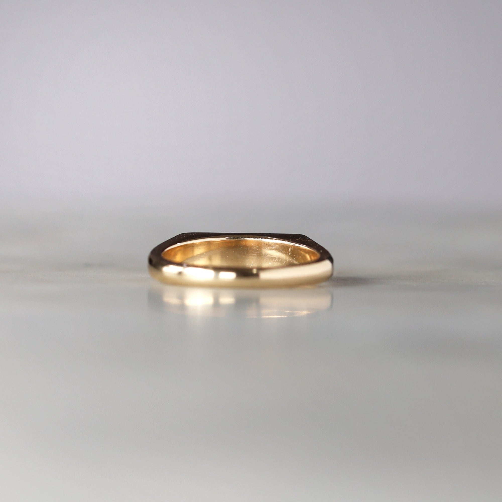 milestone bar signet ring back yellow gold