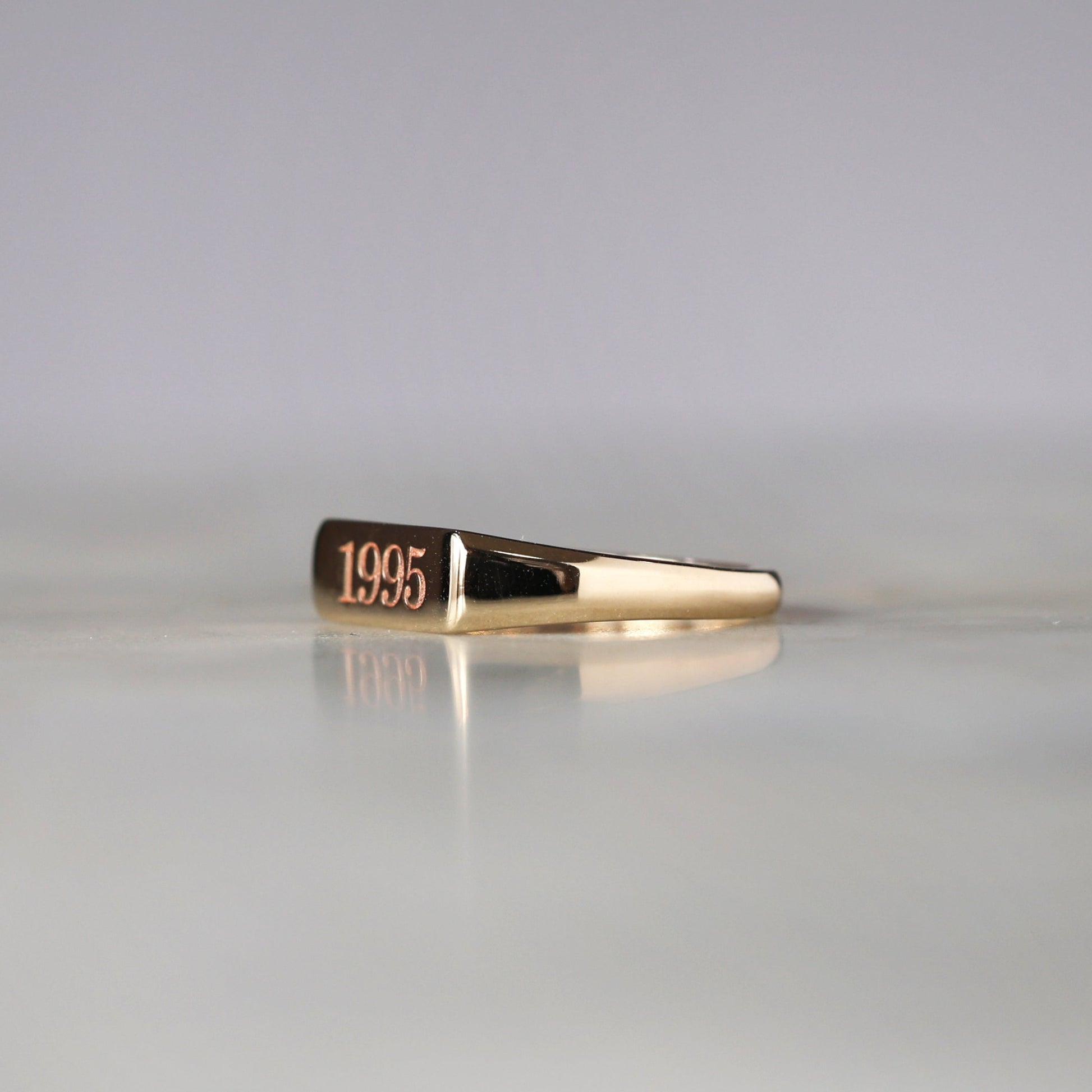 milestone bar signet ring side yellow gold