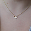 personalised disc and birthstone charm necklace