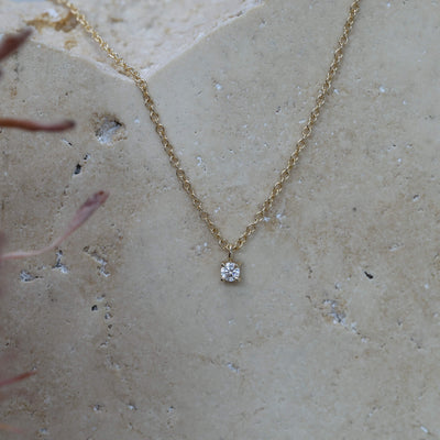 3mm round cut diamond necklace